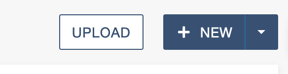 Upload and New Button in Modern Campus