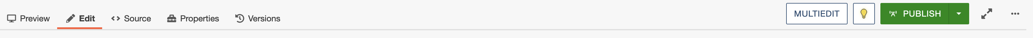 Top Menu displaying the Properties Button