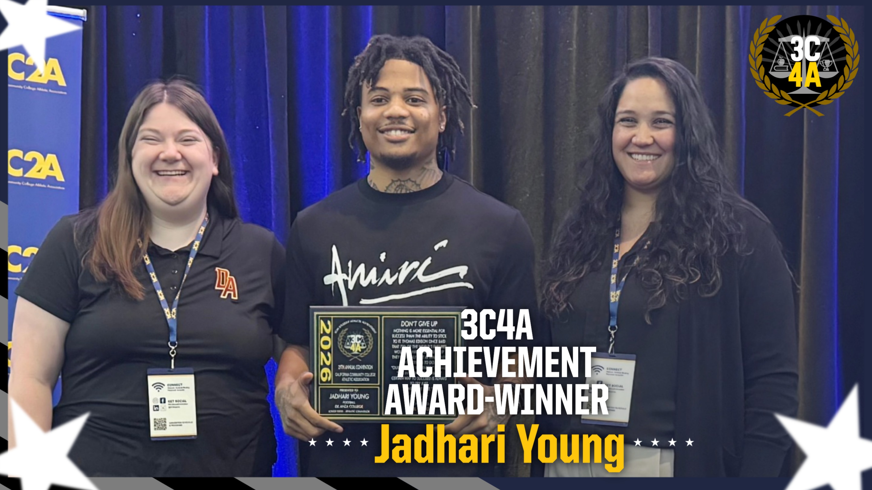Jadhari Young receiving the 3C4A award