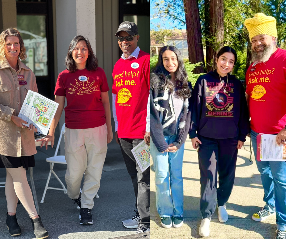 staff and administrators in caring campus shirts